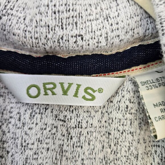 Orvis Quarter Button Kangaroo Pocket Sweatshirt Size Large - Picture 3 of 6